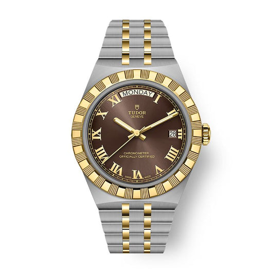 Tudor Royal Day-Date Brown Dial 40mm Men's Watch - m2840d1a3-0001