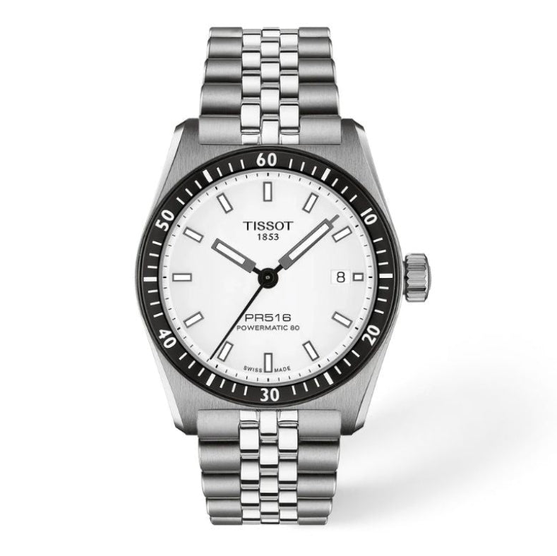 Tissot PR516 Powermatic 80 White Dial 38mm Men's Watch - T149.407.11.031.00