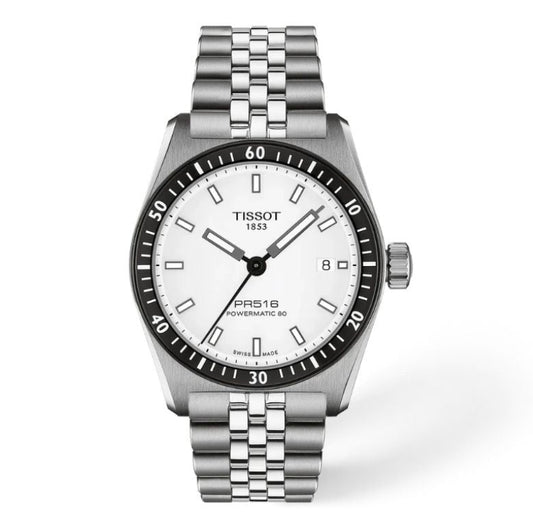 Tissot PR516 Powermatic 80 White Dial 38mm Men's Watch - T149.407.11.031.00