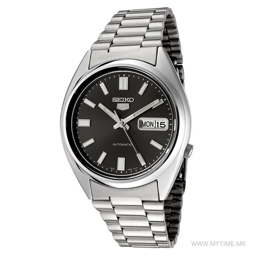 Saiko 5 Automatic Black Dial Stainless Steel Men's Watch - SNXS79