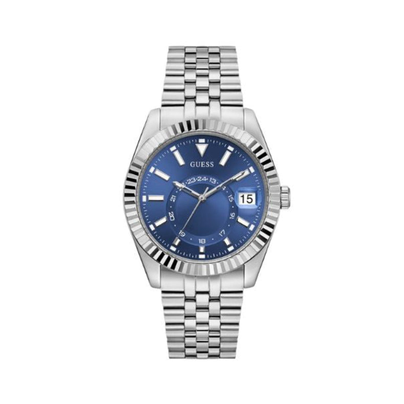 GUESS Jaden Blue Dial Silver Tone Multi-function Men's Watch - GW0977G1
