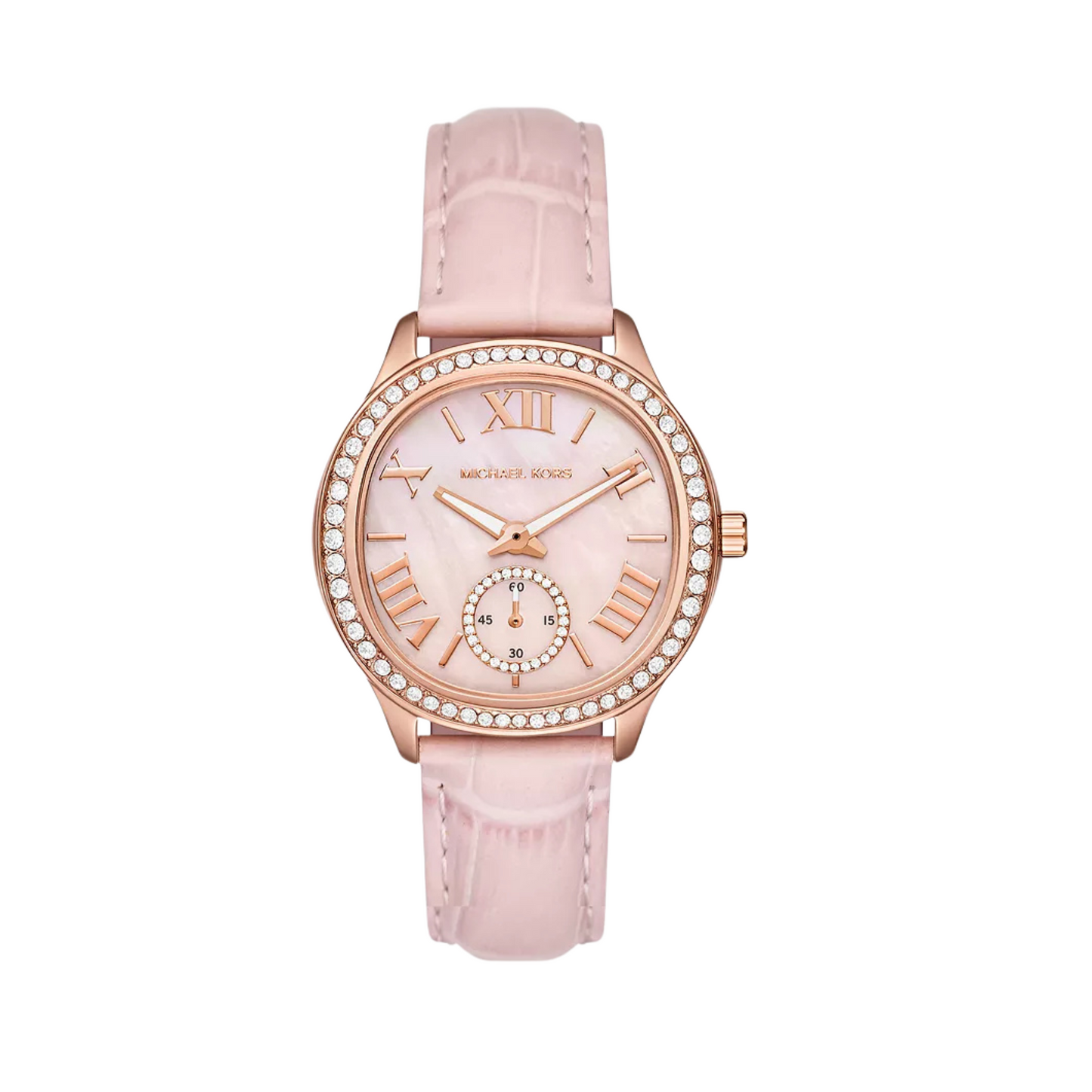 Michael Kors Sage Three-Hand Rose Gold Ladies Watch- MK4820