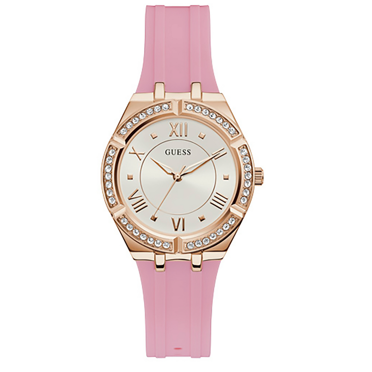 Guess Rose Gold Cosmo Pink Strap Ladies Watch- GW0034L3