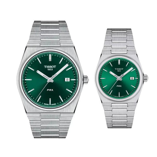 Tissot PRX Green Dial Couple Watch - (T137.410.11.091.00 - T137.210.11.081.00)