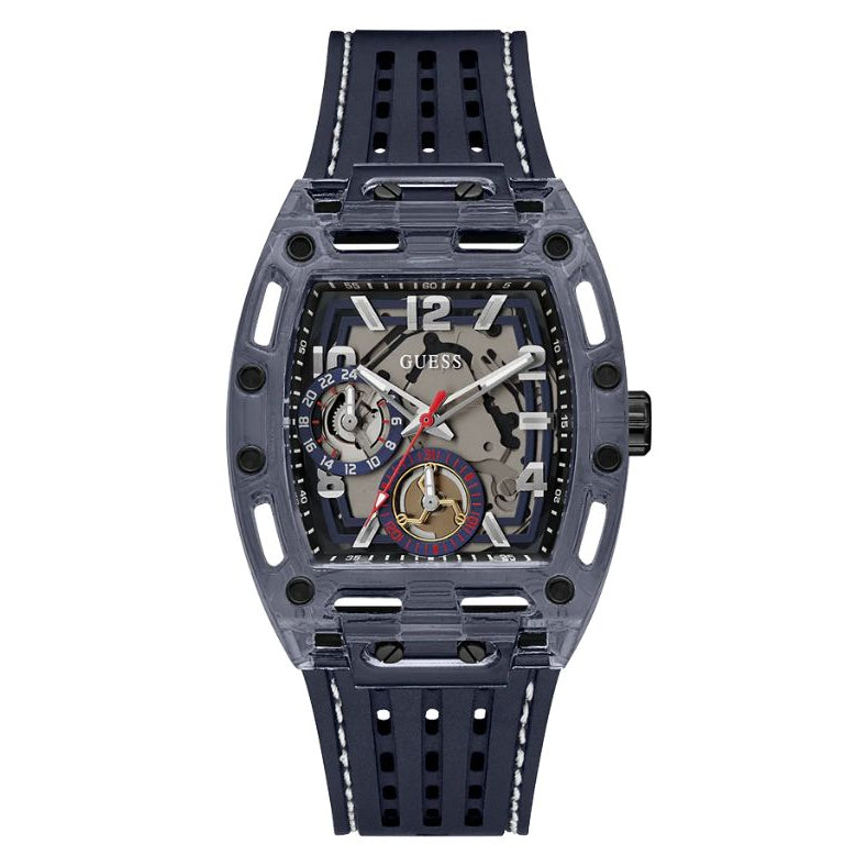 GUESS Blue Dial Silicone Strap Men's Watch - GW0499G1