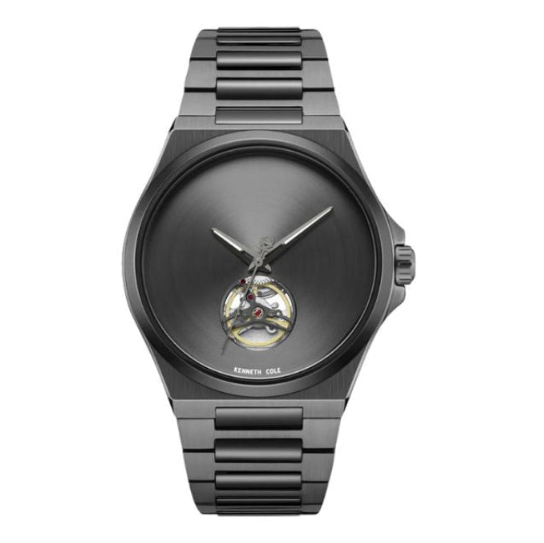 KENNETH COLE Automatic Black Dial Open Heart Men's Watch - KCWGY0067405