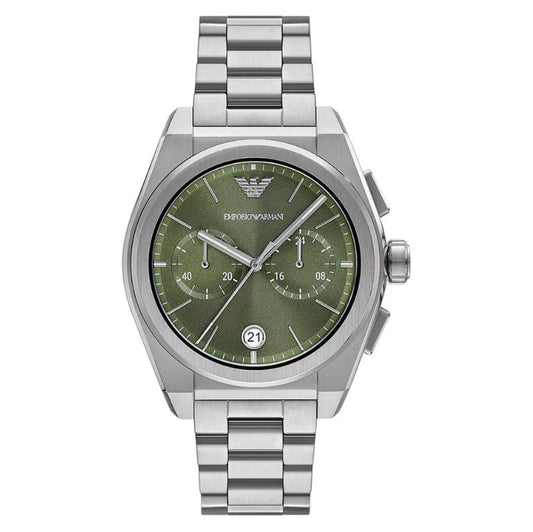 Emporio Armani Federico Green Dial Chronograph Men's Watch - AR11640