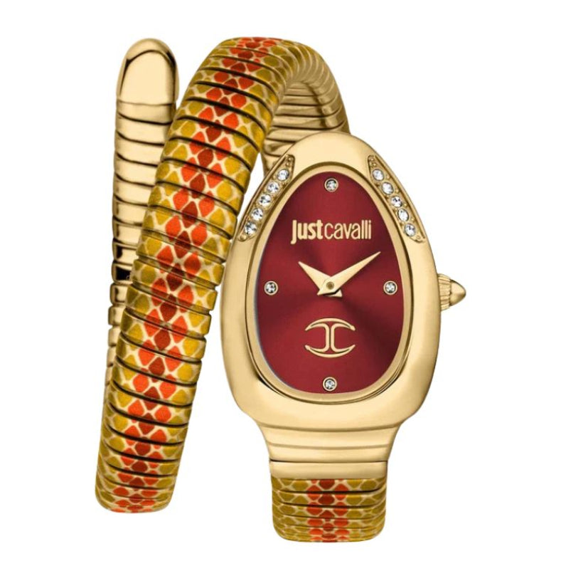 Just Cavalli Pelle Solo Red Dial Ladies watch- JC1L251M0045