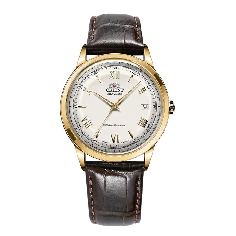 Orient Bambino V2 40.5mm White Dial Black Leather Strap Men's Watch - FAC00007W0
