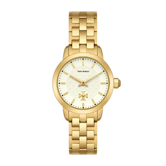 Tory Burch Cream dial Gold tone Bracelet Ladies Watch - TBW1053