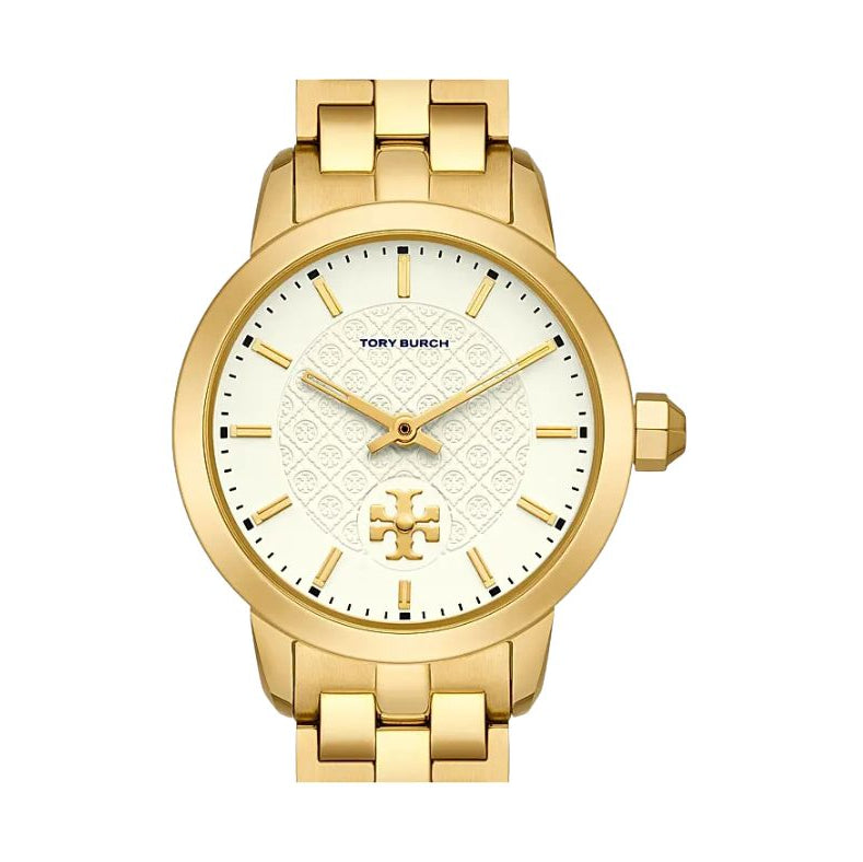 Tory Burch Cream dial Gold tone Bracelet Ladies Watch - TBW1053
