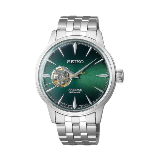 Seiko Presage Cocktail Time Open Heart Green Dual Men's Watch - SSA441J1