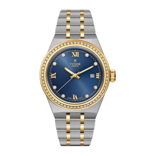 Tudor Royal Blue Dial 28mm with Diamond Ladies Watch - M28323-0002