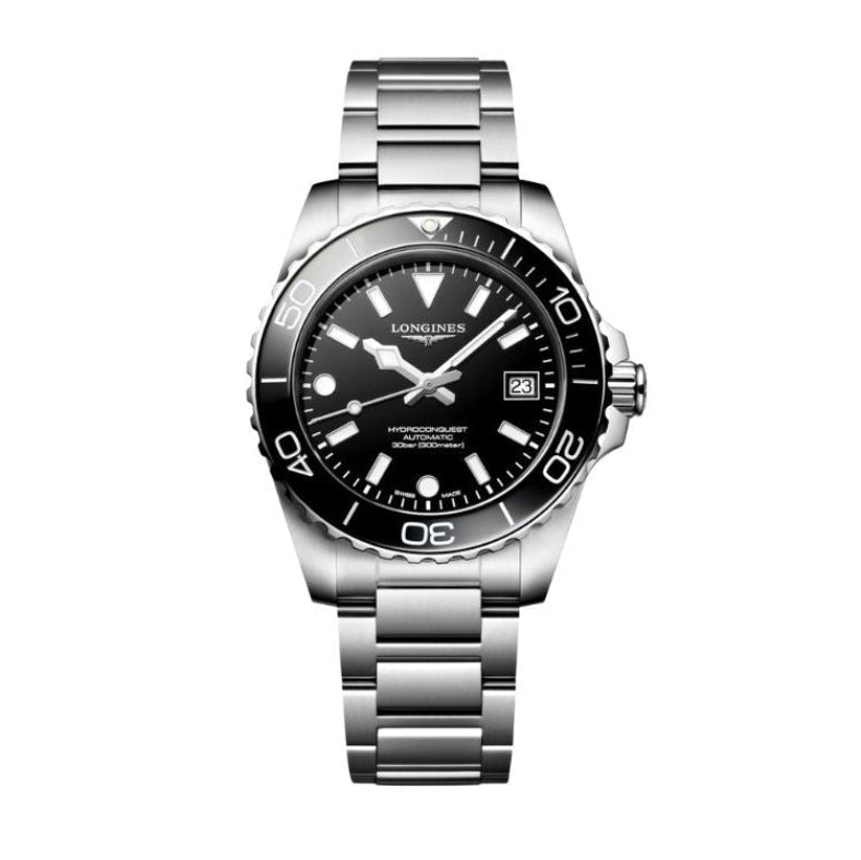 Longines HYDROCONQUEST Automatic Green Dial Ceramic Bezel 39mm Men's Watch - L37794566