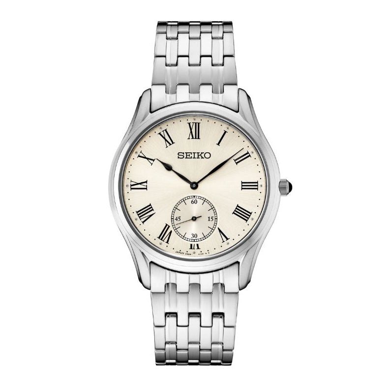 Seiko Essentials Ivory Dial Stainless Steel Men's Watch - SRK047