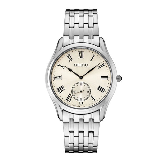 Seiko Essentials Ivory Dial Stainless Steel Men's Watch - SRK047