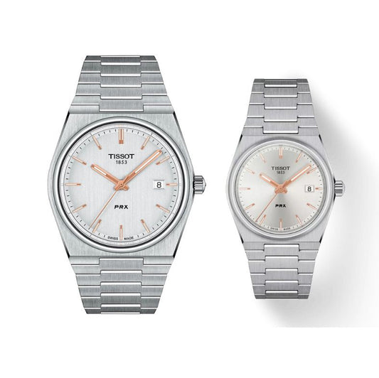 Tissot PRX White Dial Couple Watch - (T137.410.11.031.00 - T137.210.11.031.00)