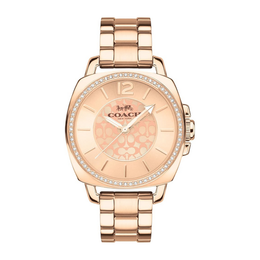 Coach Boyfriend Crystal Rose Gold Ladies Watch- 14503142