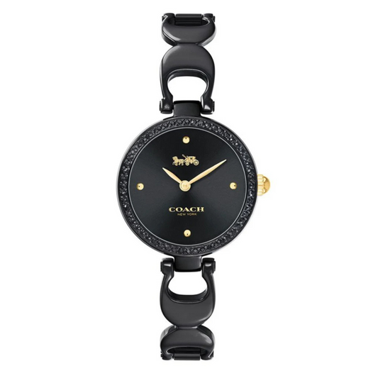 Coach Park  Crystals Black Dial Ladies Watch- 14503564