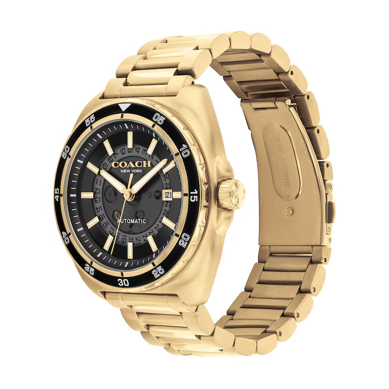 Coach Charter Automatic Gold-Tone Black Dial Men's Watch - 14602712