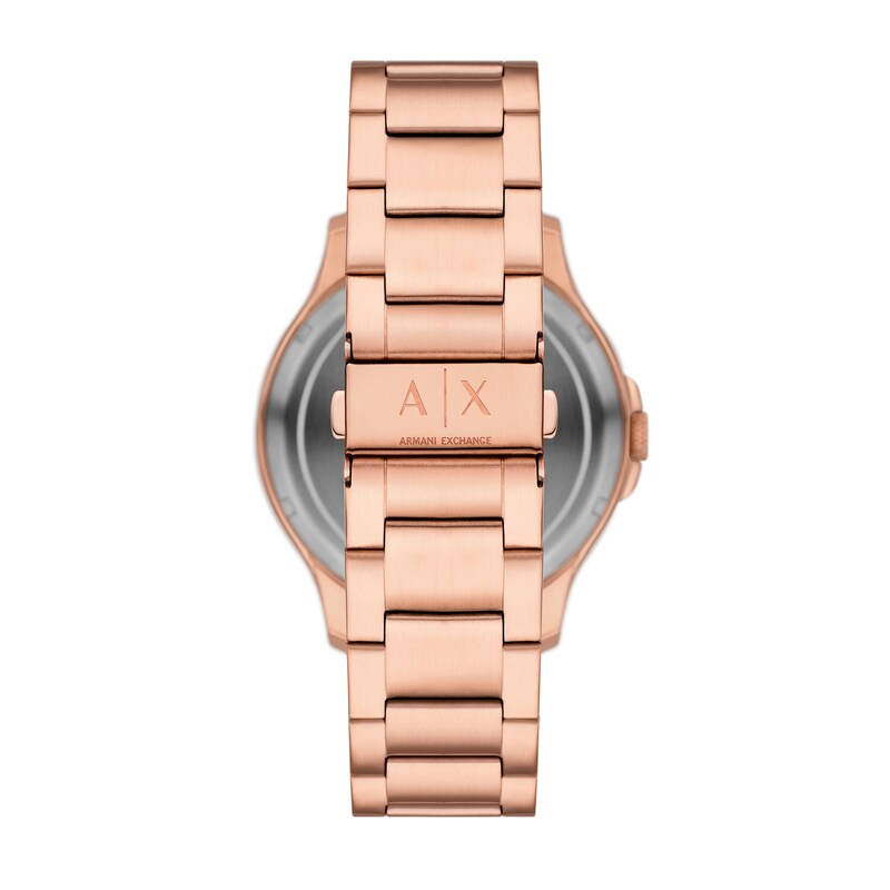 Armani Exchange Rose-Tone Black Skeleton Dial Men's Watch - AX2456