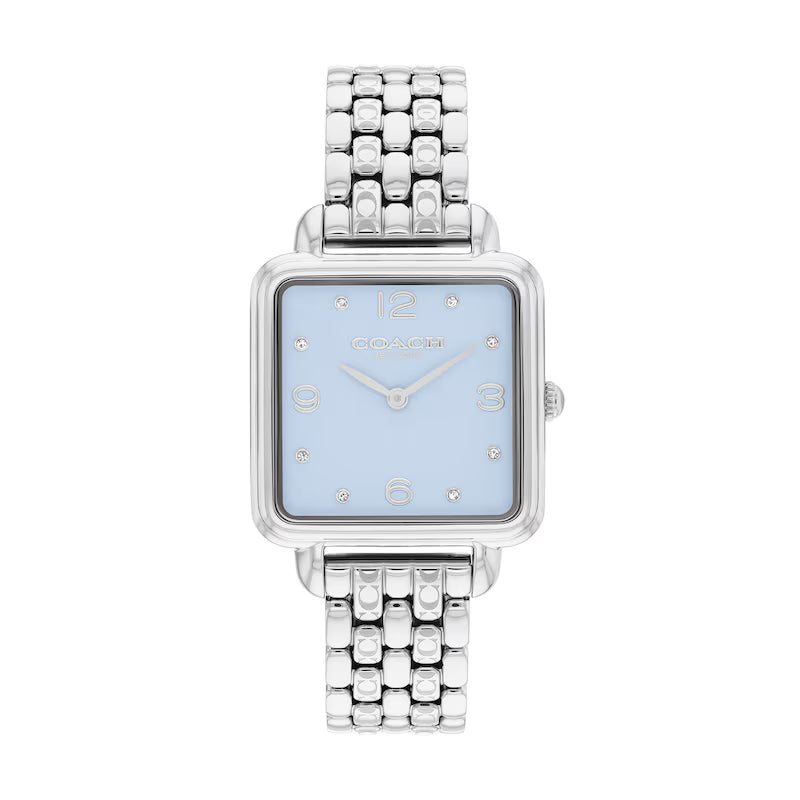 Coach Accent Square Shape Blue Dial Ladies Watch - 14504494