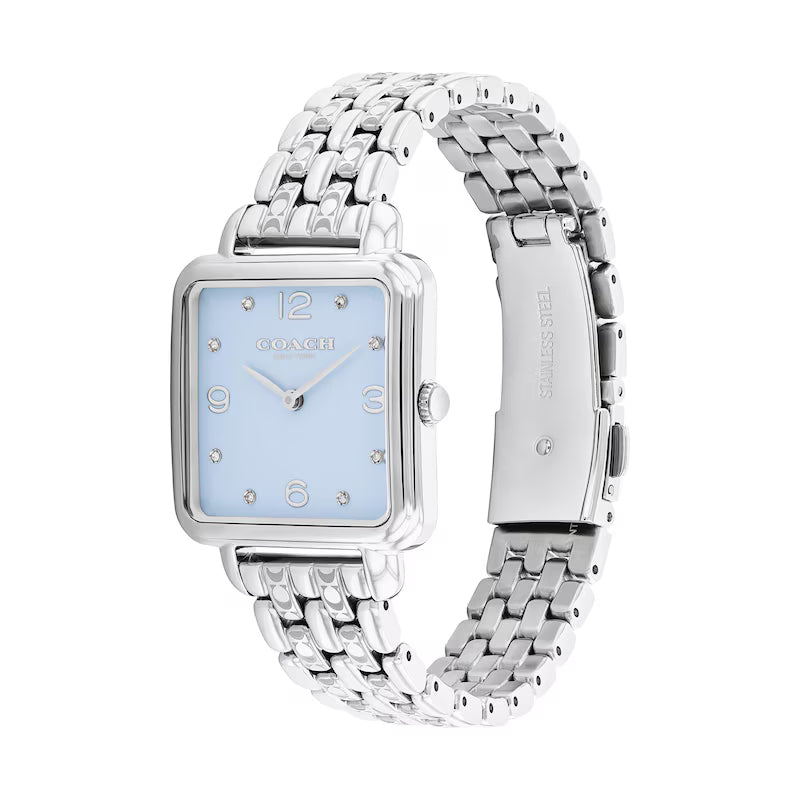 Coach Accent Square Shape Blue Dial Ladies Watch - 14504494