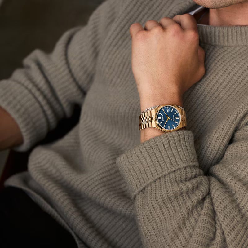 Citizen Tsuyosa Rose-Tone Blue Dial Men's Watch - NK0023-57L