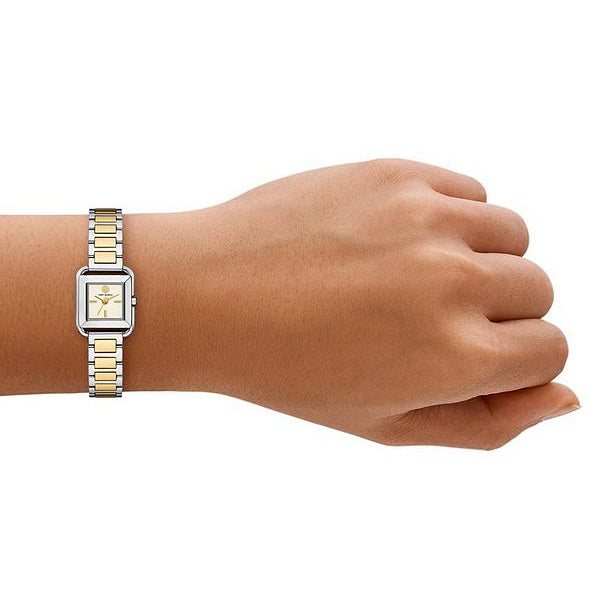 Tory Burch The Kira Square 2 Tone Ladies Watch - TBW6027