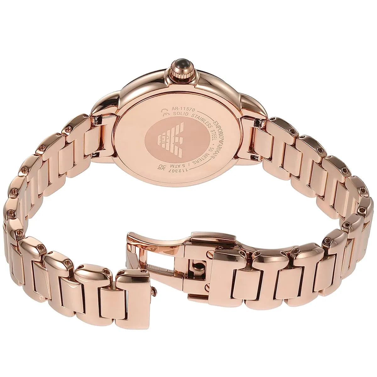 Emporio Armani Three Hands Rose Gold Ladies Watch - AR11570