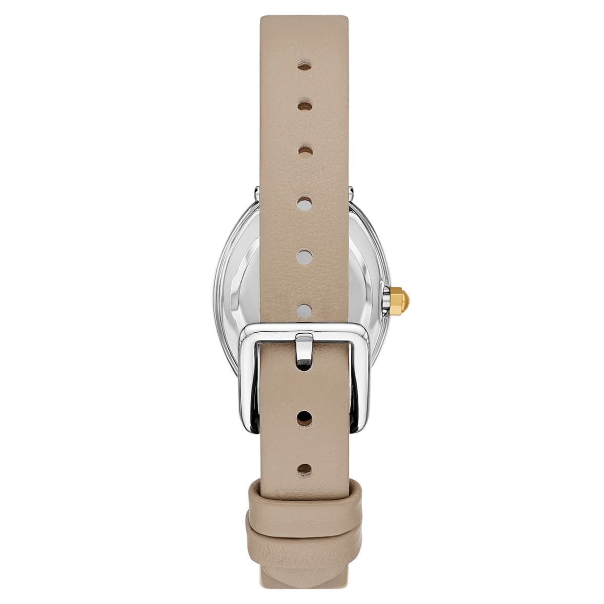 Tory Burch The Oval Cream Dial Gray Leather Strap Ladies Watch - TBW6031