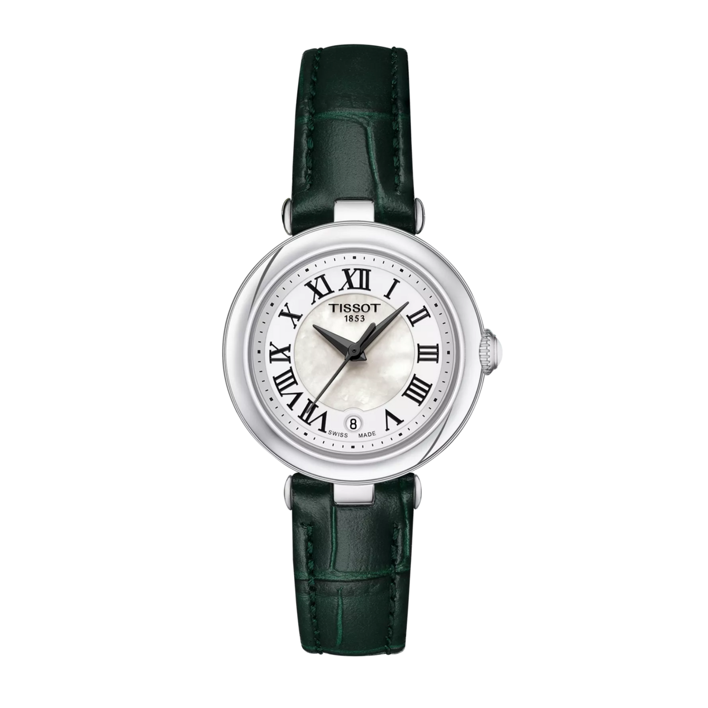 Tissot Bellissima Mother-of-Pearl Dial Green Leather Strap 26mm Ladies Watch - T126.010.16.113.02