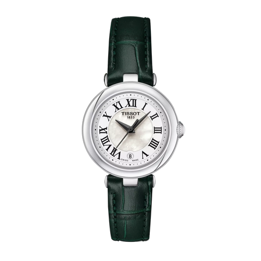 Tissot Bellissima Mother-of-Pearl Dial Green Leather Strap 26mm Ladies Watch - T126.010.16.113.02