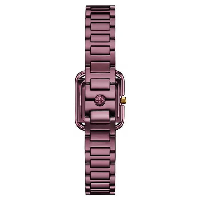 Tory Burch Women's The Kira Square Purple Stainless Steel Bracelet Watch - TBW6024