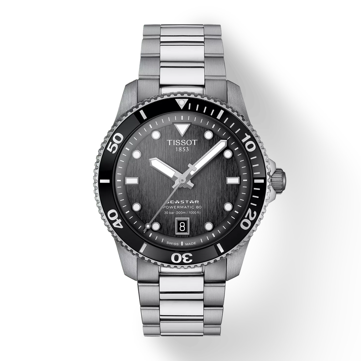 Tissot Seastar 1000 Powermatic 80 Graded grey-black Dial Men's Watch - T120.807.11.051.00