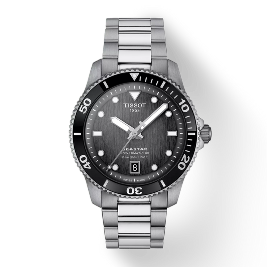 Tissot Seastar 1000 Powermatic 80 Graded grey-black Dial Men's Watch - T120.807.11.051.00