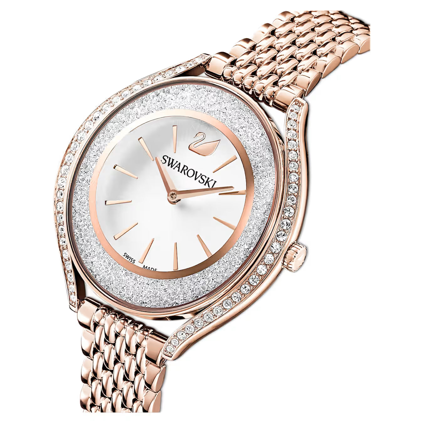Swarovski Crystalline aura Rose gold tone White Dial Ladies Watch - 5519459