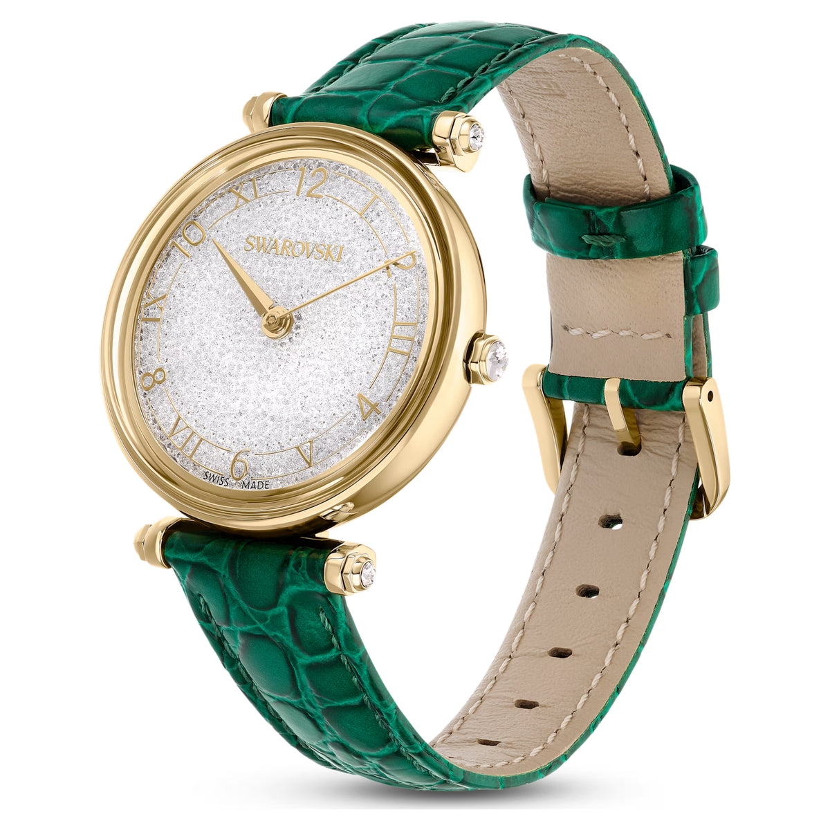 Swarovski Crystalline wonder Green Leather strap Ladies Watch - 5656893