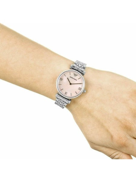 Emporio Armani Ladies Two Hand Pink Dial Watch- AR1779