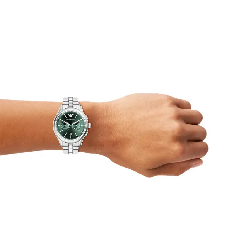 Emporio Armani Chronograph Green Dial 42mm Men's Watch - AR11746