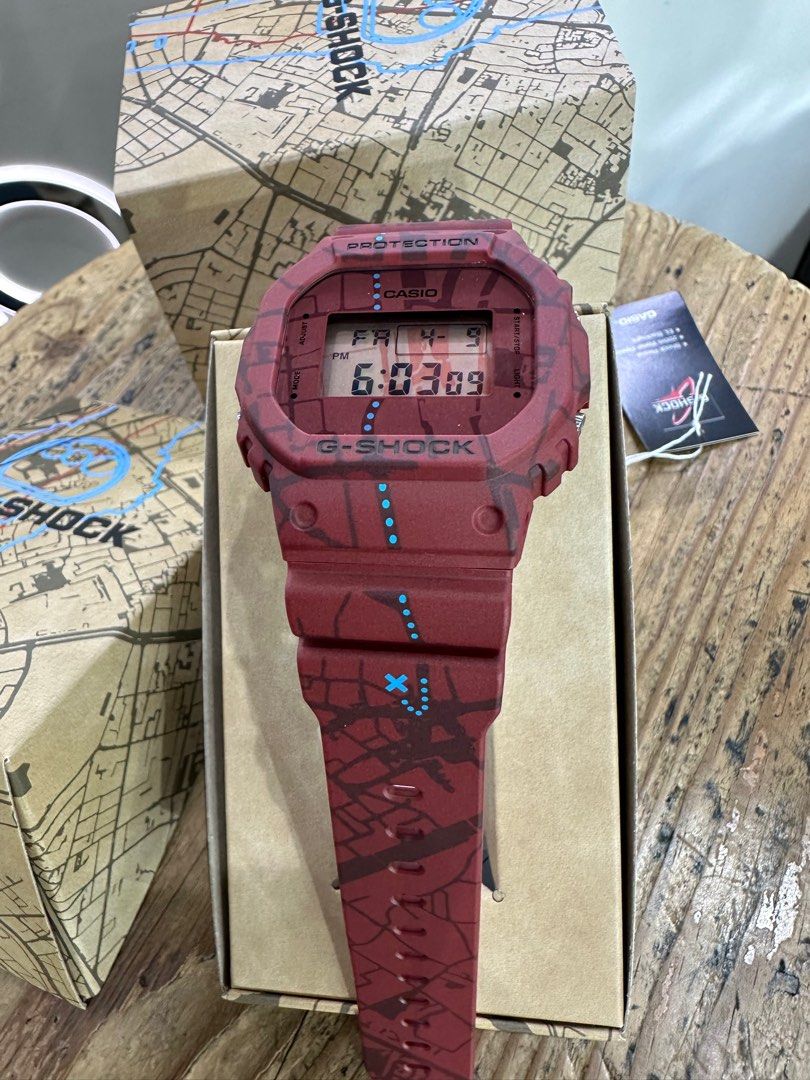 Casio G-Shock Treasure Hunt Shibuya Red Sports Digital Watch- DW-5600SBY-4DR