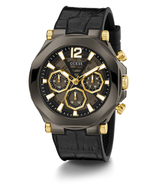GUESS Gunmetal Multi-function Men's Black Dial  Watch - GW0492G1