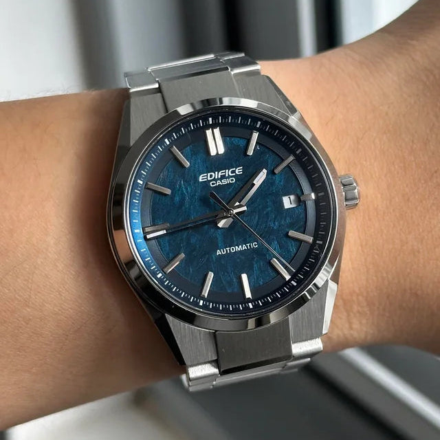 Casio Edifice Blue Dial 38mm Automatic Men's Watch - EFK-110D-2A