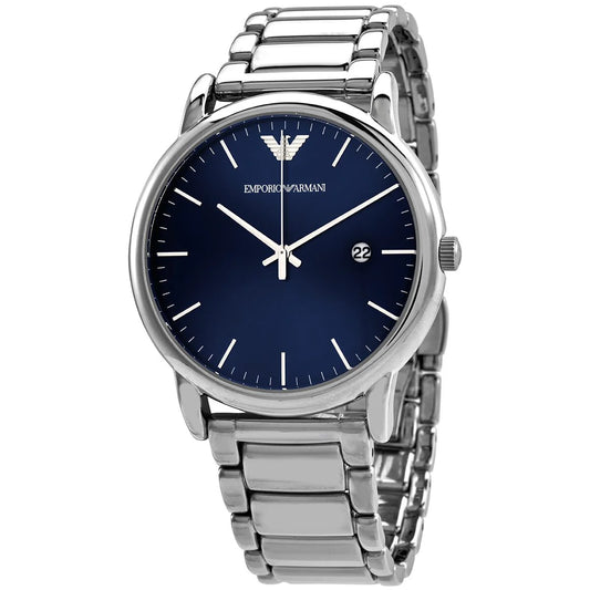 Emporio Armani Luigi Blue Dial Silver Steel Strap Men's Watch - AR11089