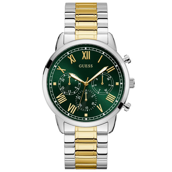 Guess Dual Tone Green Dial Men's Chronograph Watch- GW0066G2