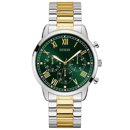 Guess Dual Tone Green Dial Men's Chronograph Watch- GW0066G2