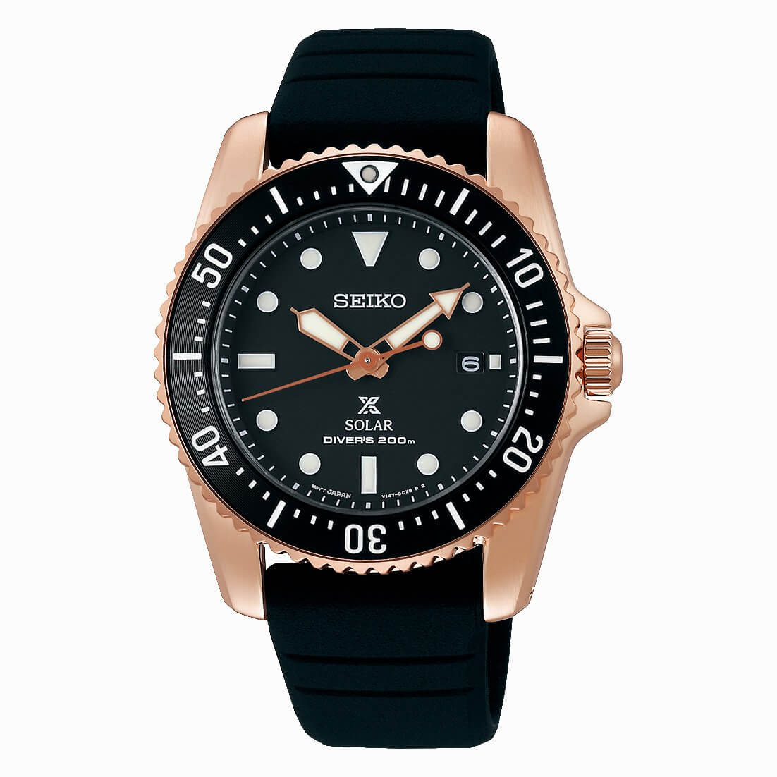 Seiko Prospex Solar Rose Gold Men's Diver Watch- SNE586P1
