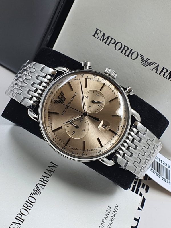 Emporio Armani Men’s  Beige Dial Chronograph Watch-AR11239
