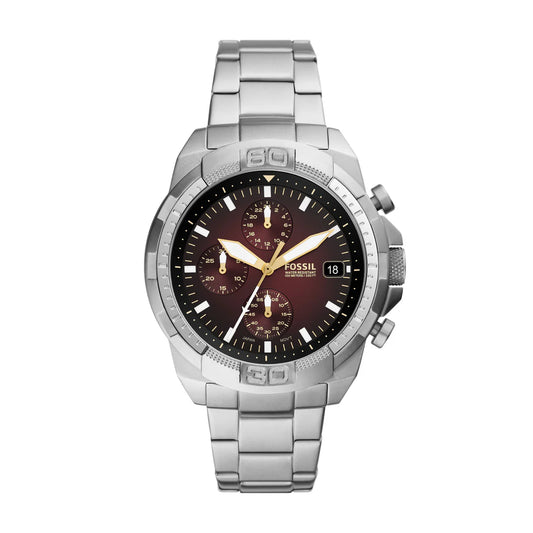 Fossil Bronson Red Dial Men's Chronograph Watch- FS5878