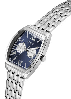 Guess Silver Tone Blue Dial Men's Watch - GW0975G1